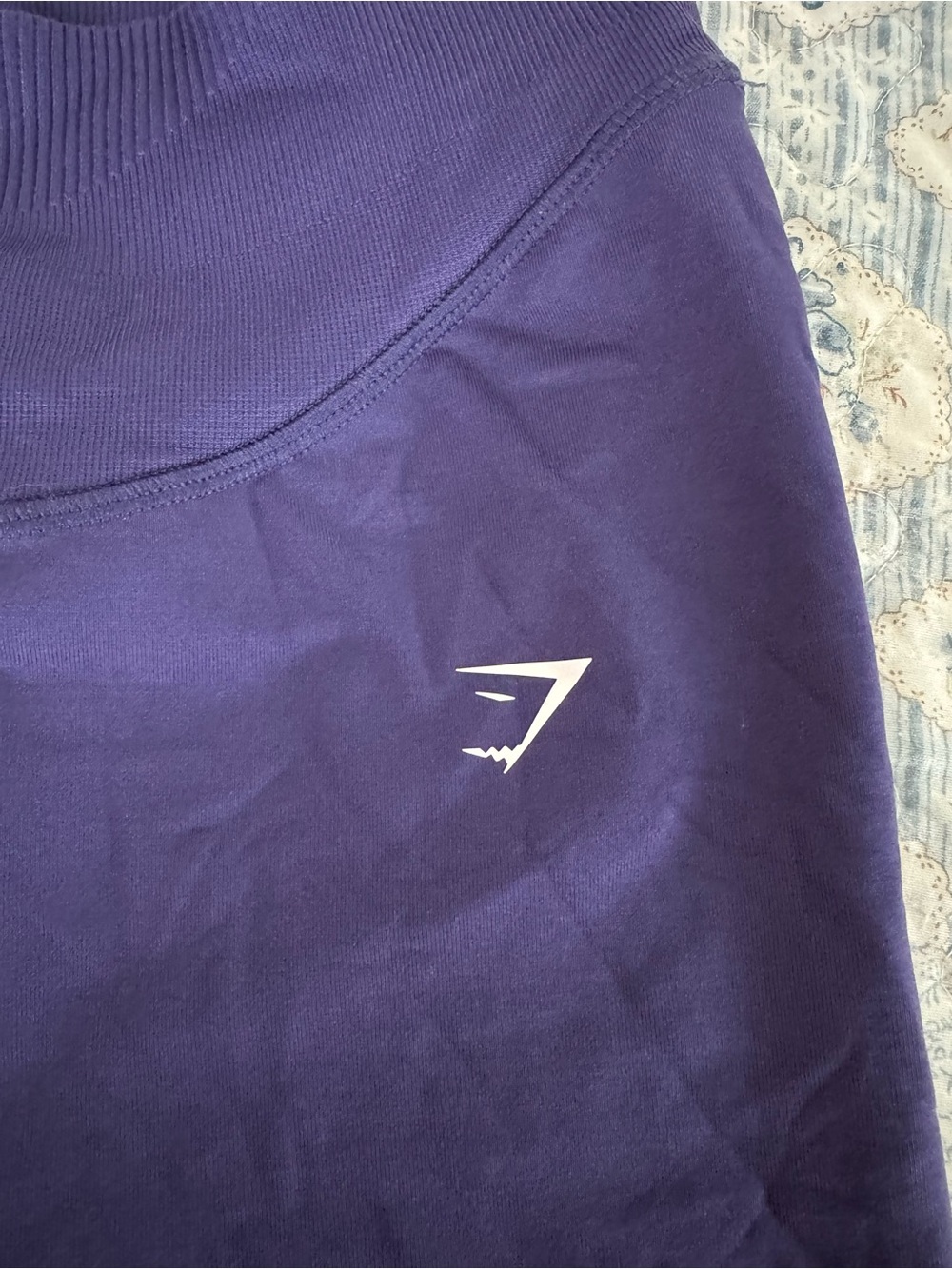 Gymshark Purple High-Rise Bike Shorts with White Logo